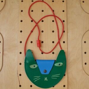 Ark Colour Design 100% Leather Kids Cat Pocket Purse